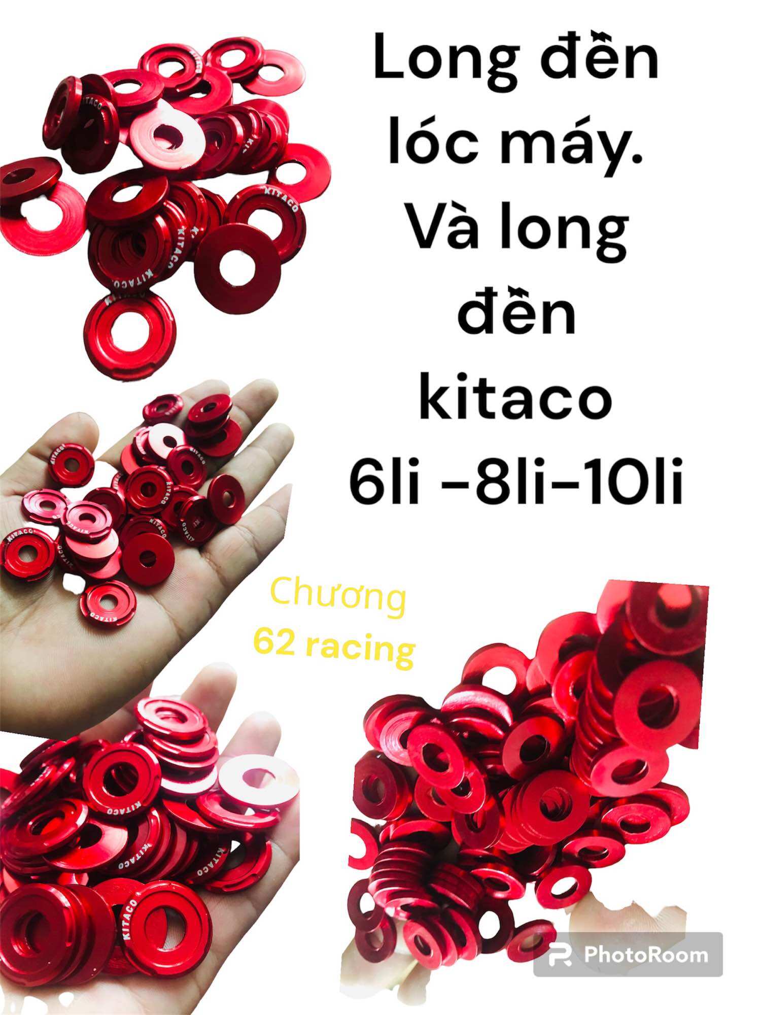 Long đền 6 li - 8li -10li đỏ kitaco - long đền lóc không chữ nhôm giúp xe bạn sáng hơn