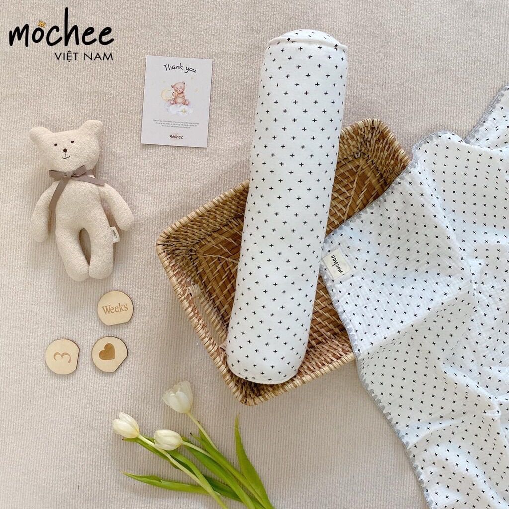 Gối Ôm Muslin Mochee Cho Bé  15x50cm