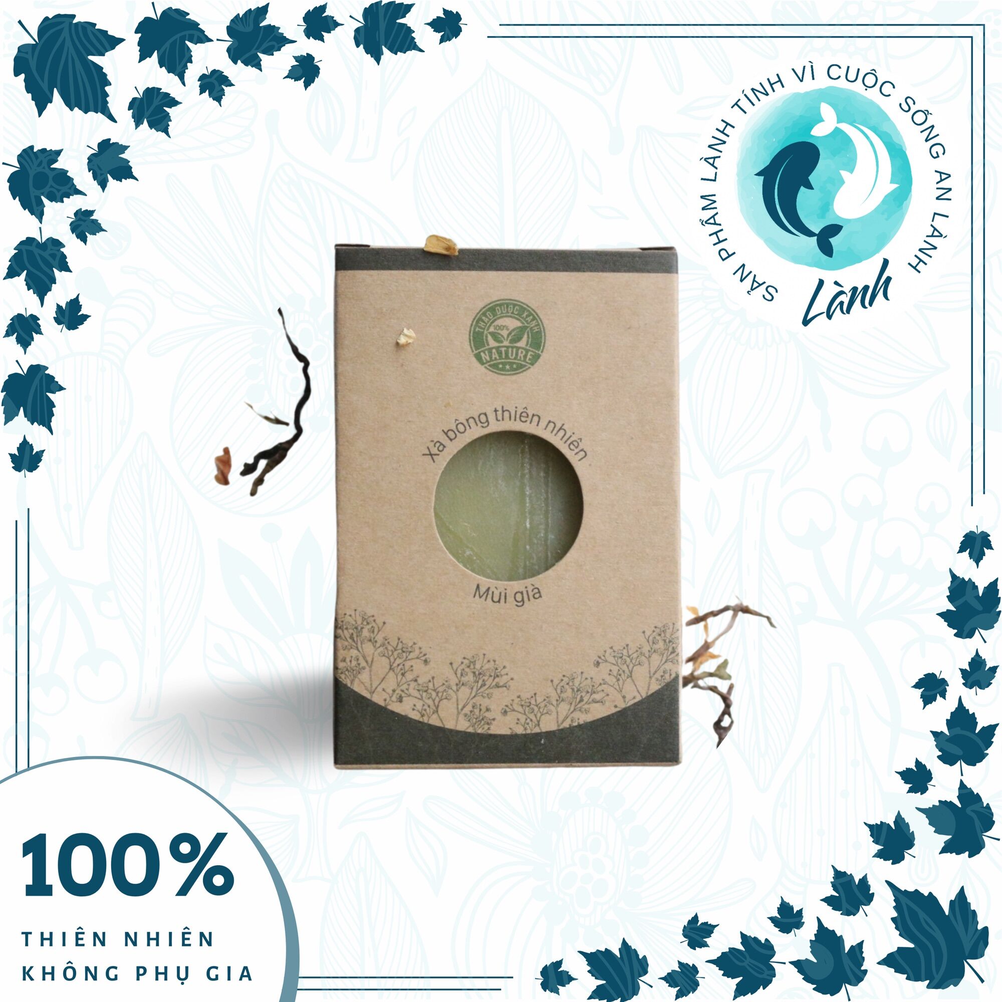 Xà phòng lá mùi già - trà xanh 100gr - lành shop