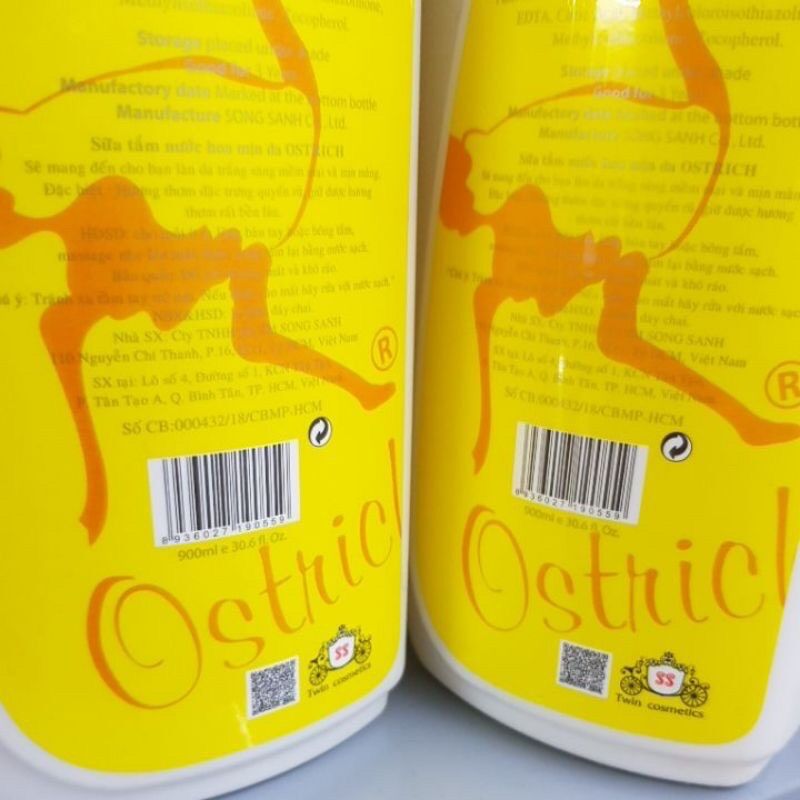 [HCM]Sữa tắm đà điểu Ostrich 900ml