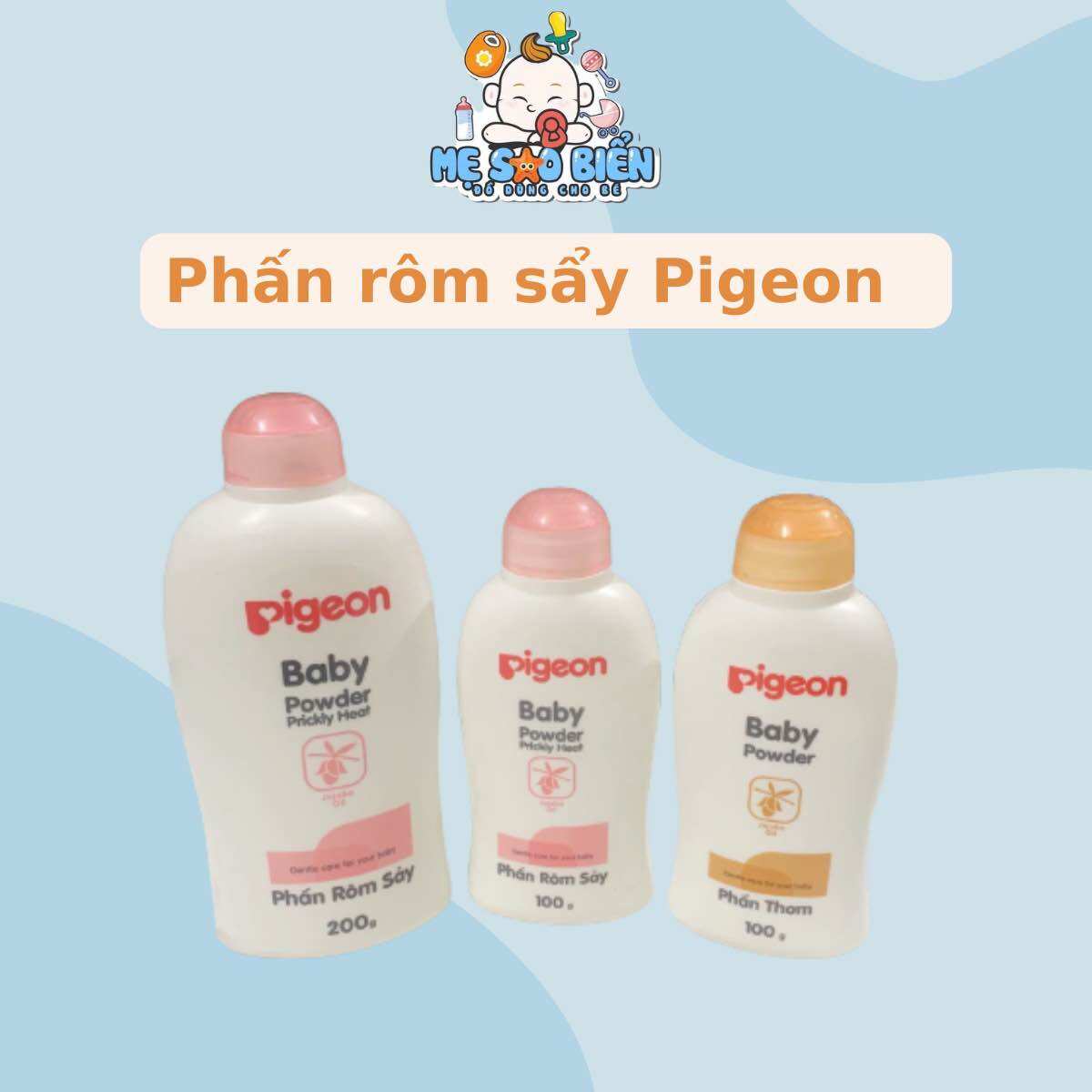 Phấn rôm sẩy/ phấn thơm pigeon 100g 200g cho bé