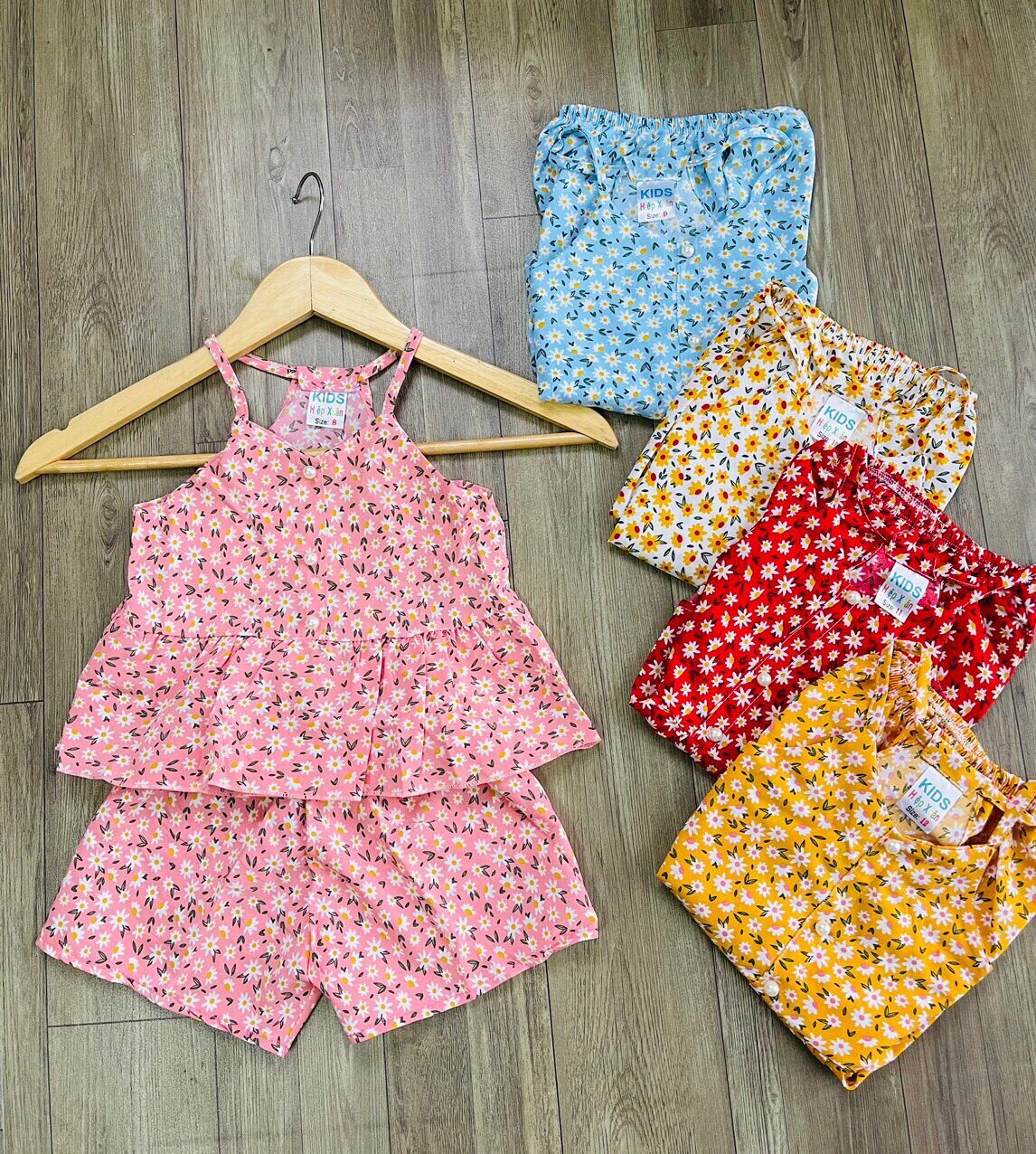 Đồ bộ lụa 2 dây cho bé gái
