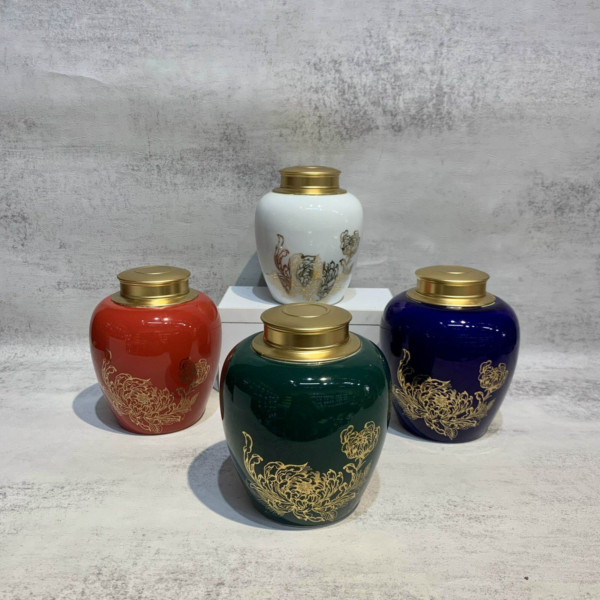Hộp đựng trà bằng sứ, hộp đựng chè gốm sứ, lọ đựng trà đẹp, lọ đựng trà