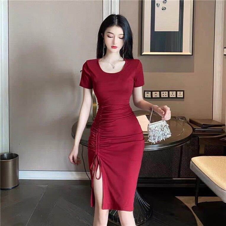 Đầm body tay dài và tay ngắn xẻ tà xinh yêu, đi dự tiệc, đi chơi dạo phố, đi bar sang