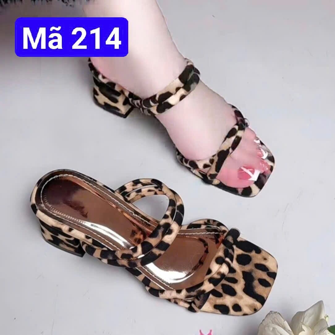 Elegant Style Leopard Leather Square Heel Shoes in 3 and 5 Inch Sizes