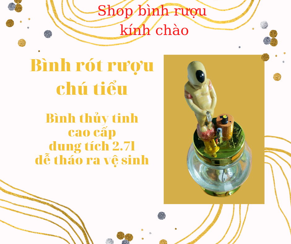 Bình đựng ruou chú tiểu thủy tinh 2.7l
