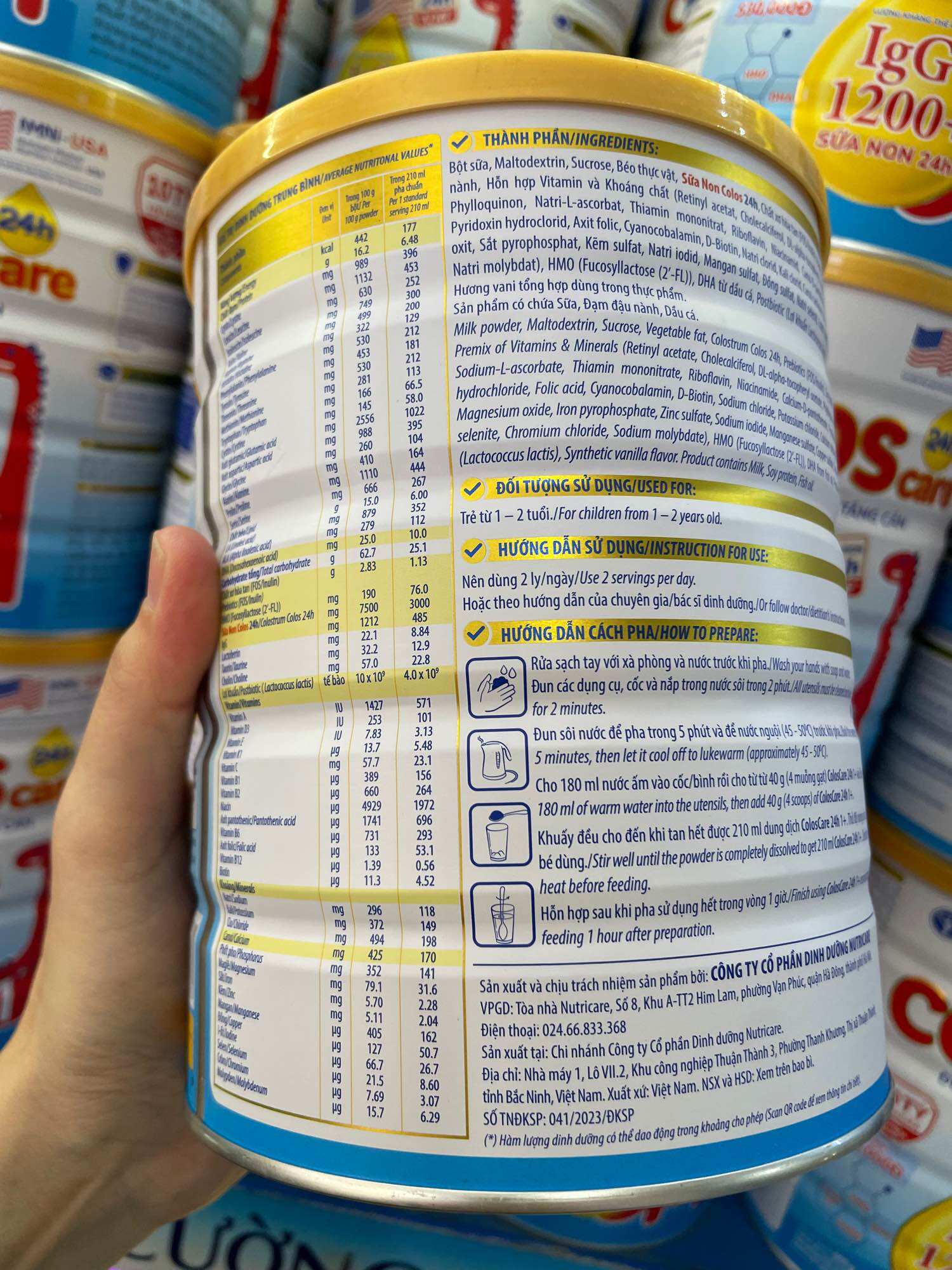 Sữa bột nutricare coloscare 0+ (800g)
