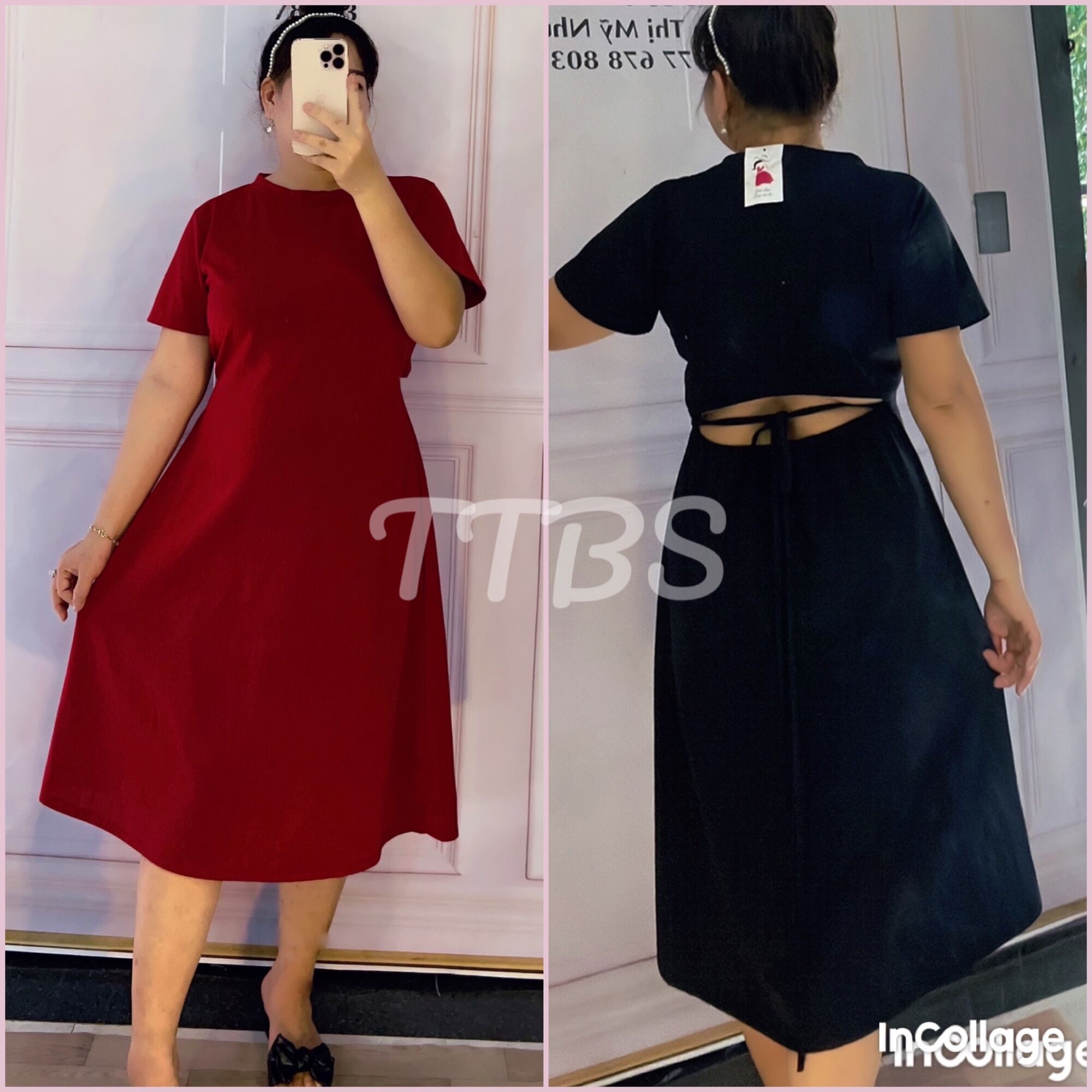 Đầm hở lưng bigsize 60kg đến 95kg