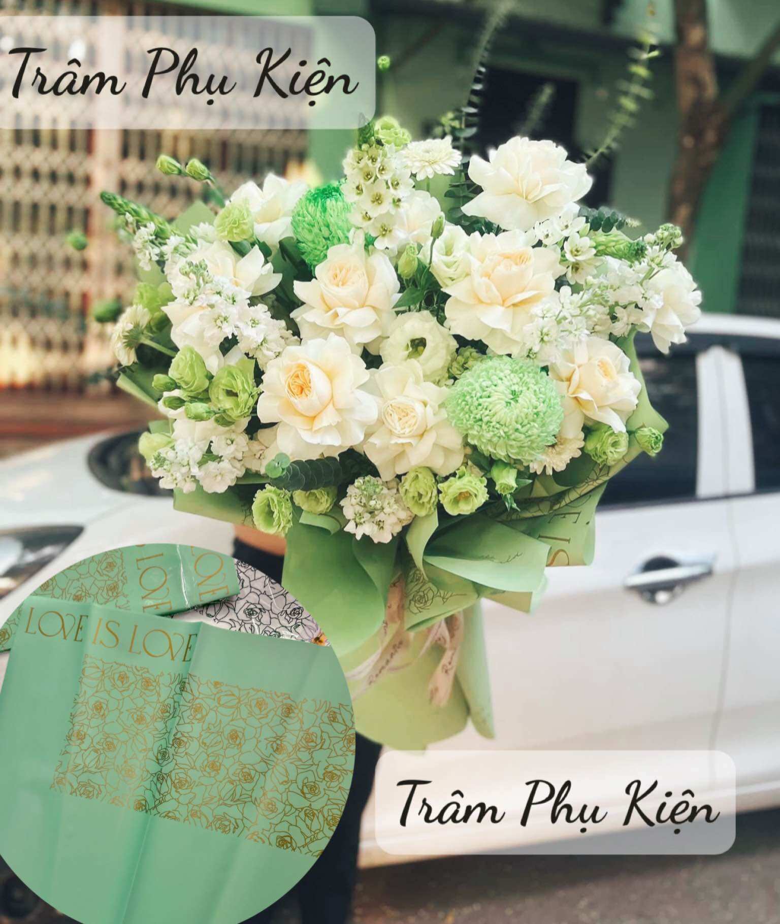 Giấy gói hoa chữ LOVE