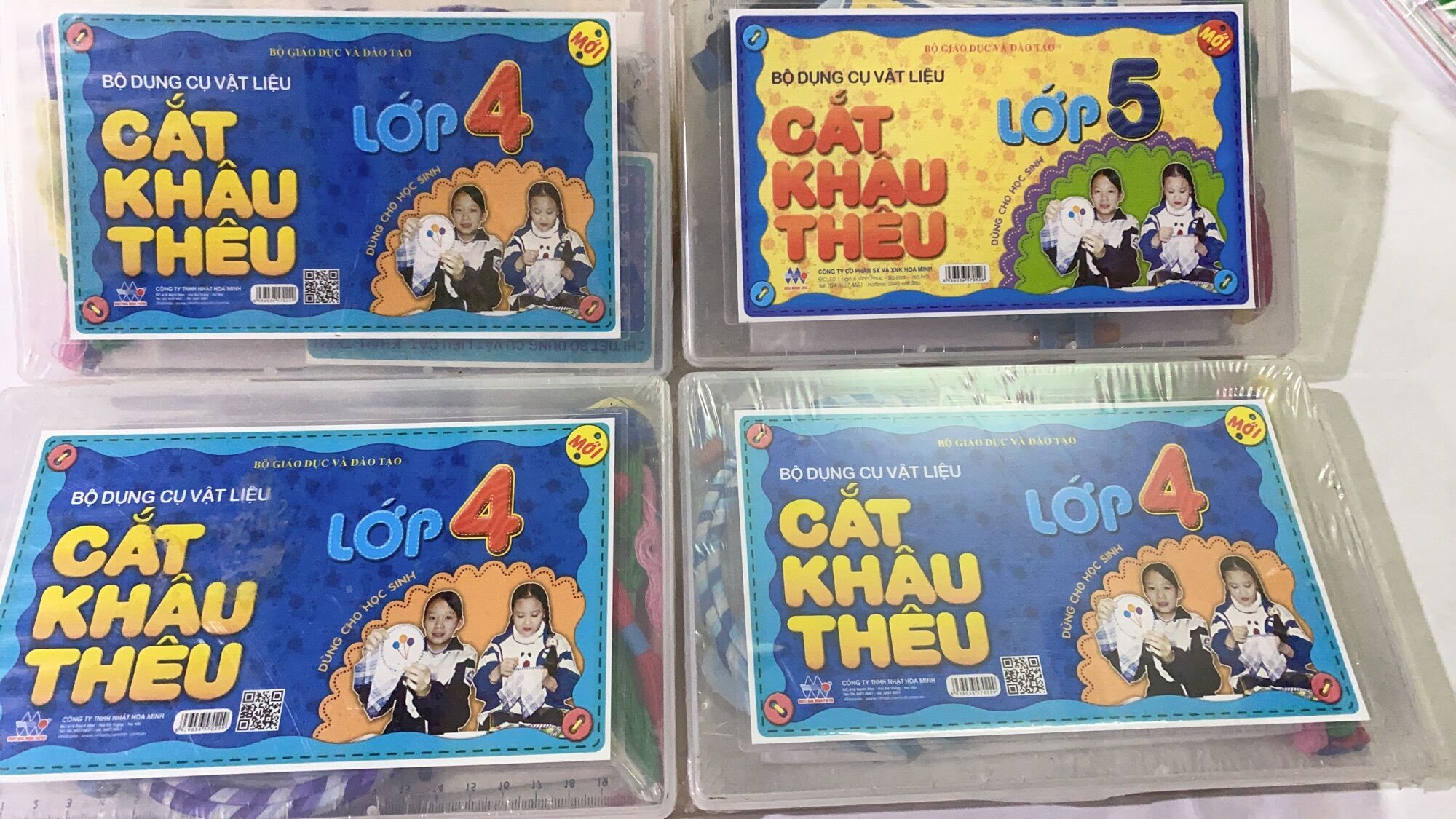 Bộ dụng cụ vật liệu cắt, khâu, thêu lớp 4, lớp 5