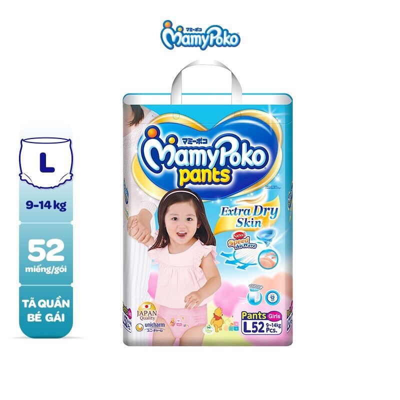 Tã quần mamypoko L52 bé gái