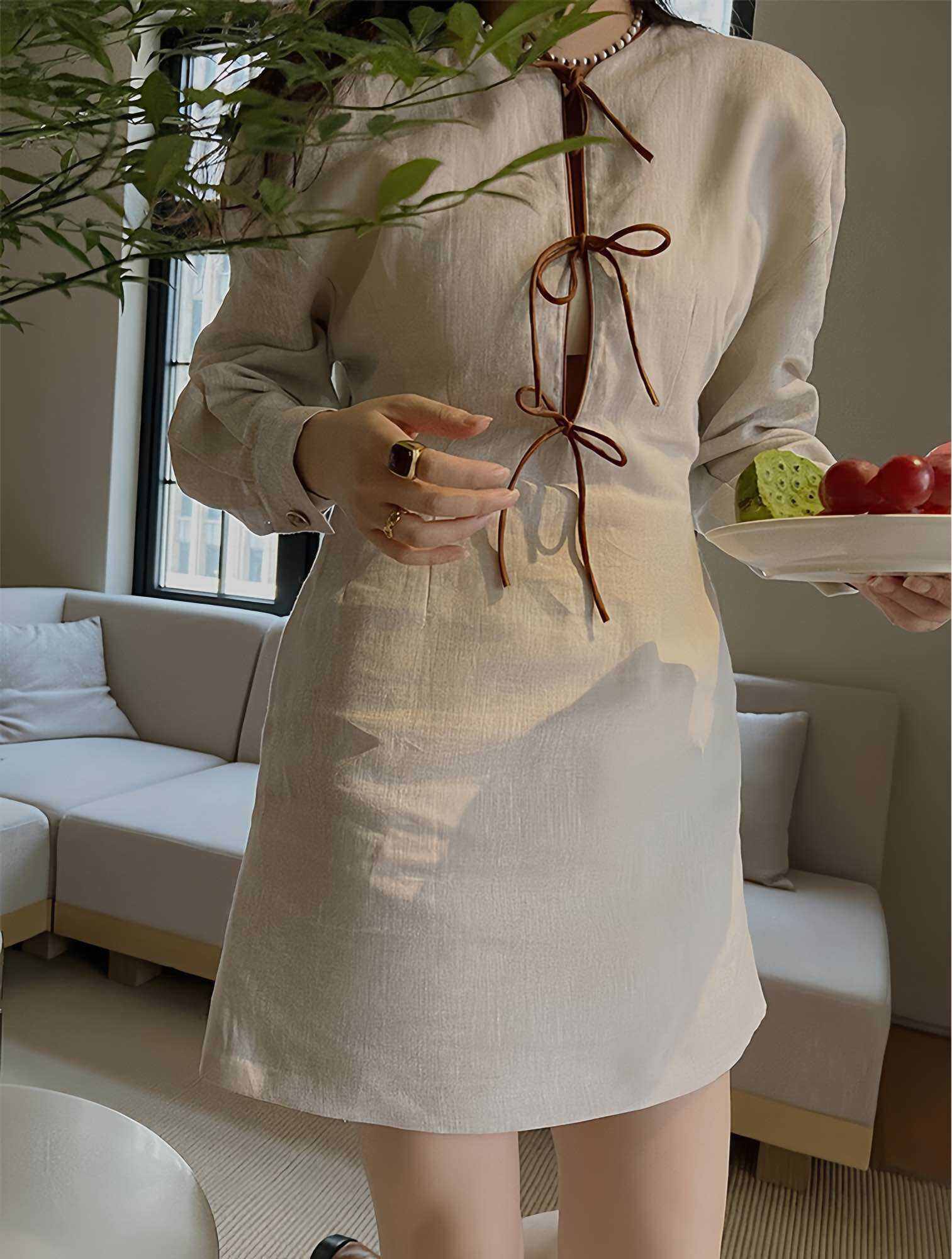 Váy dây buộc thắt nơ