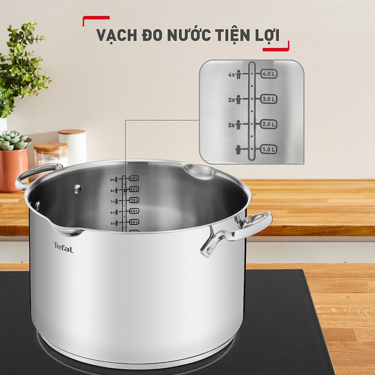 Nồi luộc gà thân cao Tefal Duetto Plus 28cm, 10.4L - Tefal Duetto Plus 22cm, 6.0L  - inox cao cấp 18/10