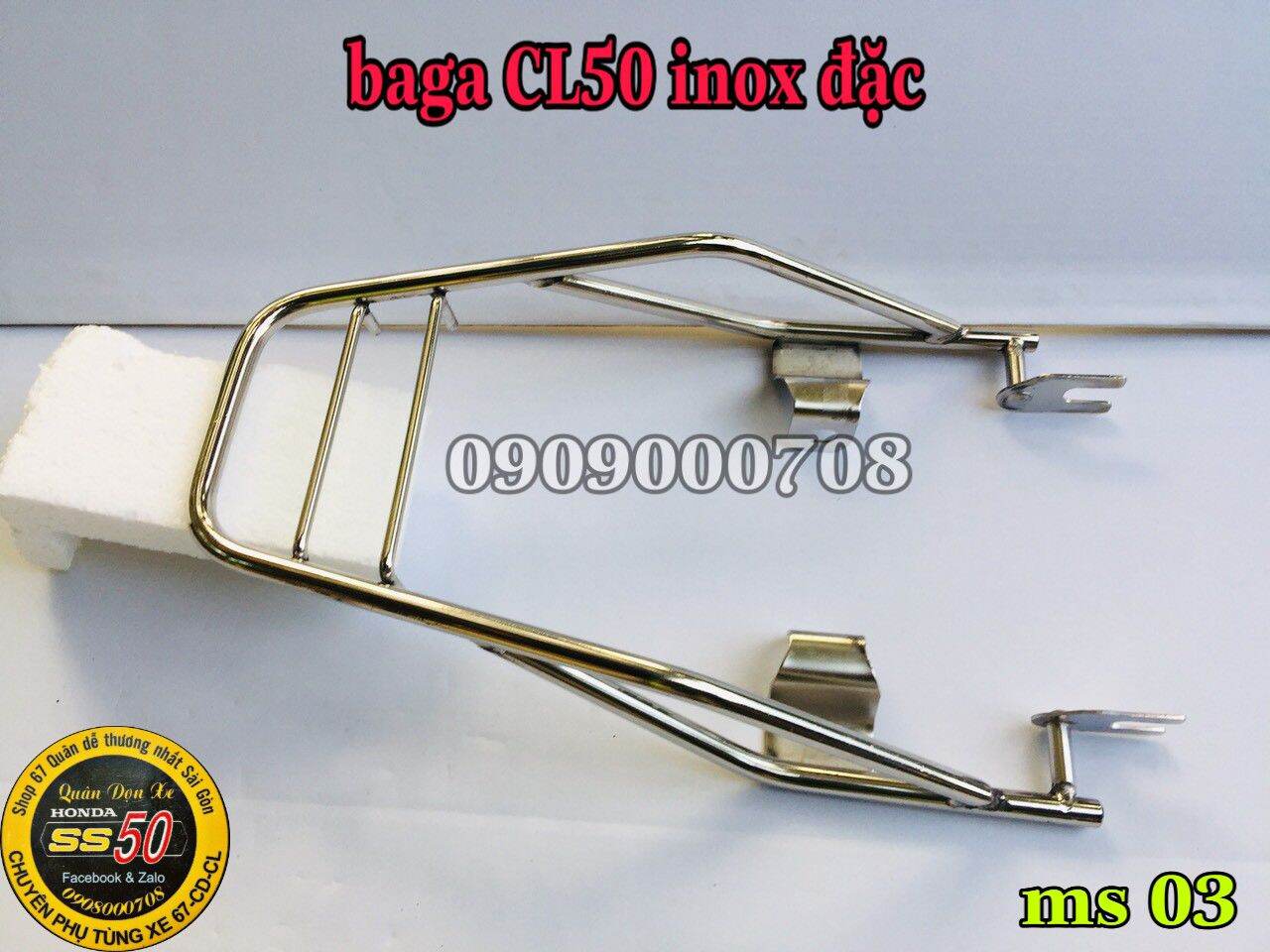 Baga cl 50 inox đặc hàng gia công. dành cho mọi dòng xe 67 - 68 - cd - cl