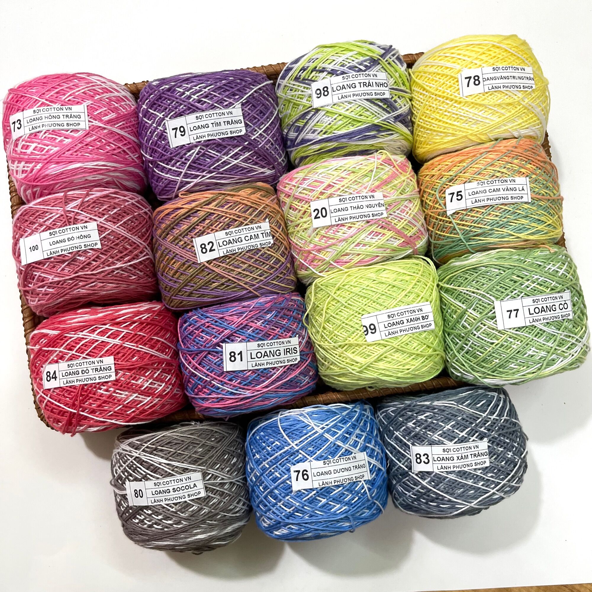 Sợi Cotton Việt Nam Màu Loang