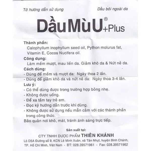 Dầu Mù U PLUS THIÊN KHÁNH - Bỏ Túi Bí Kíp Dùng Dầu Mù U Làm Sạch Mụn Của Các TIKTOKER