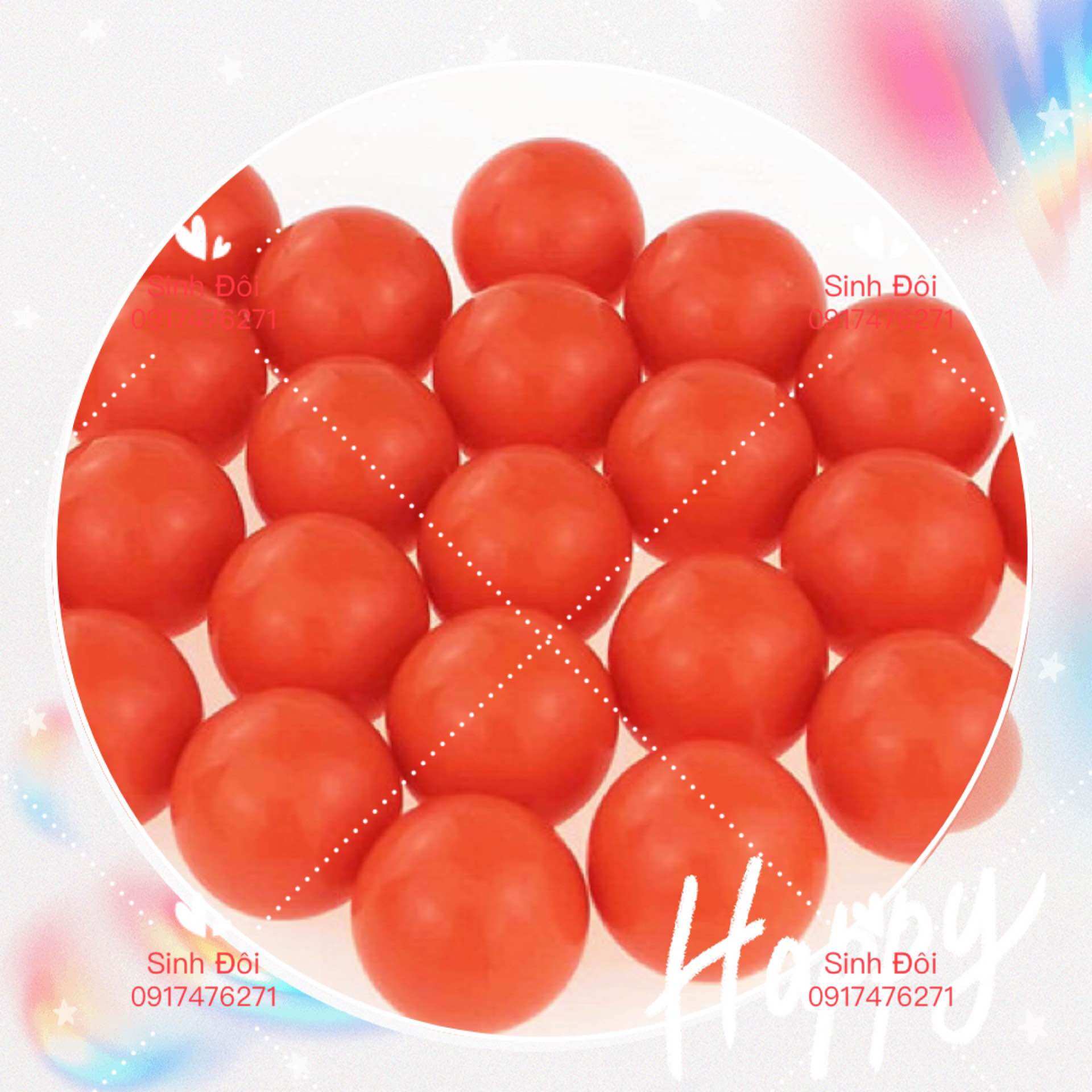 10 viên bi nhựa 14mm chưa có số - phụ kiện của lô tô quay