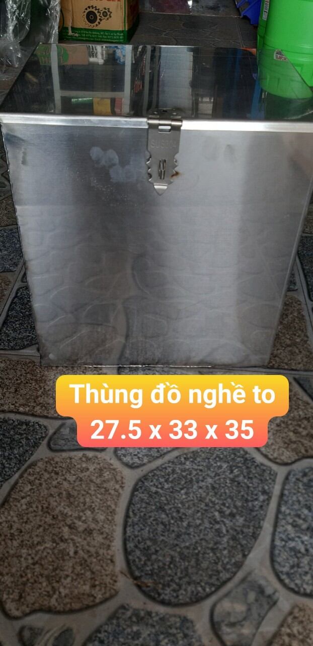 thùng đồ nghề lớn inox xe 3 bánh