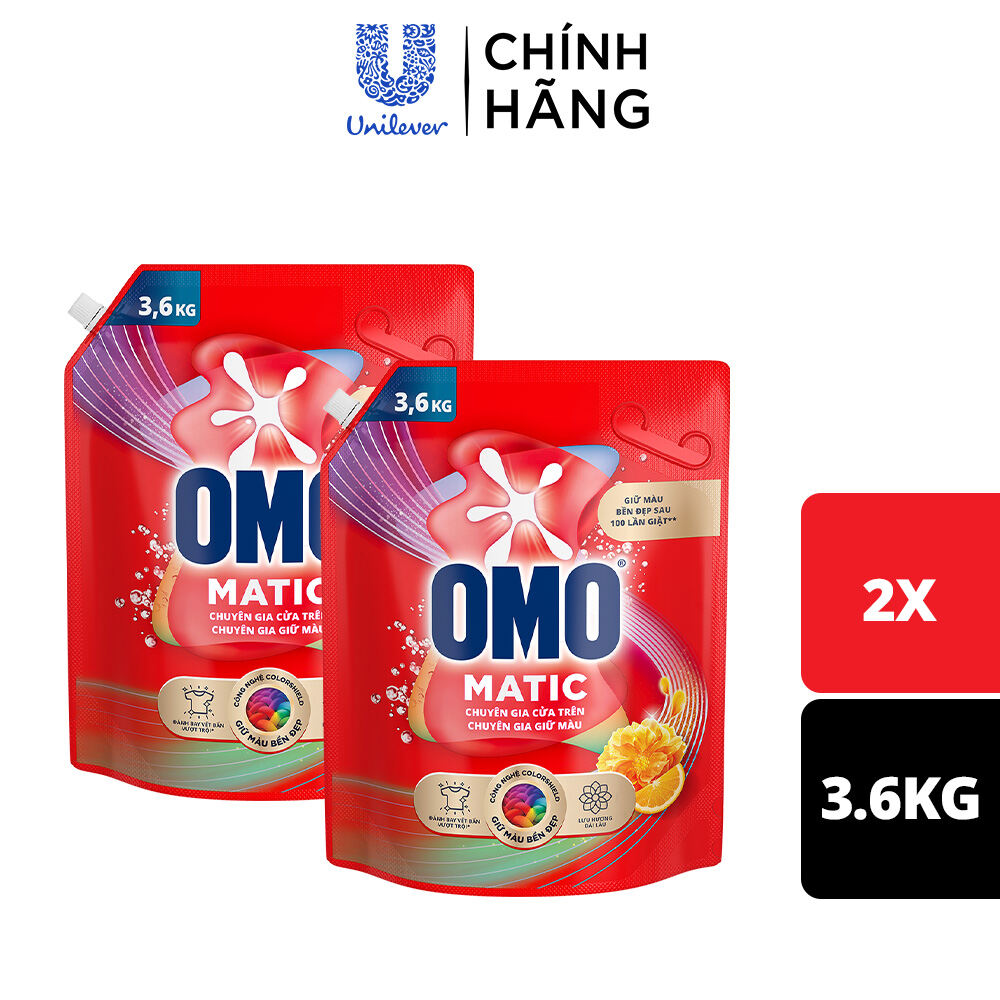 Combo 2 túi Nước giặt OMO Matic  túi 3.6/3.9/4.1kg (bao bì tùy lô nhập hàng)