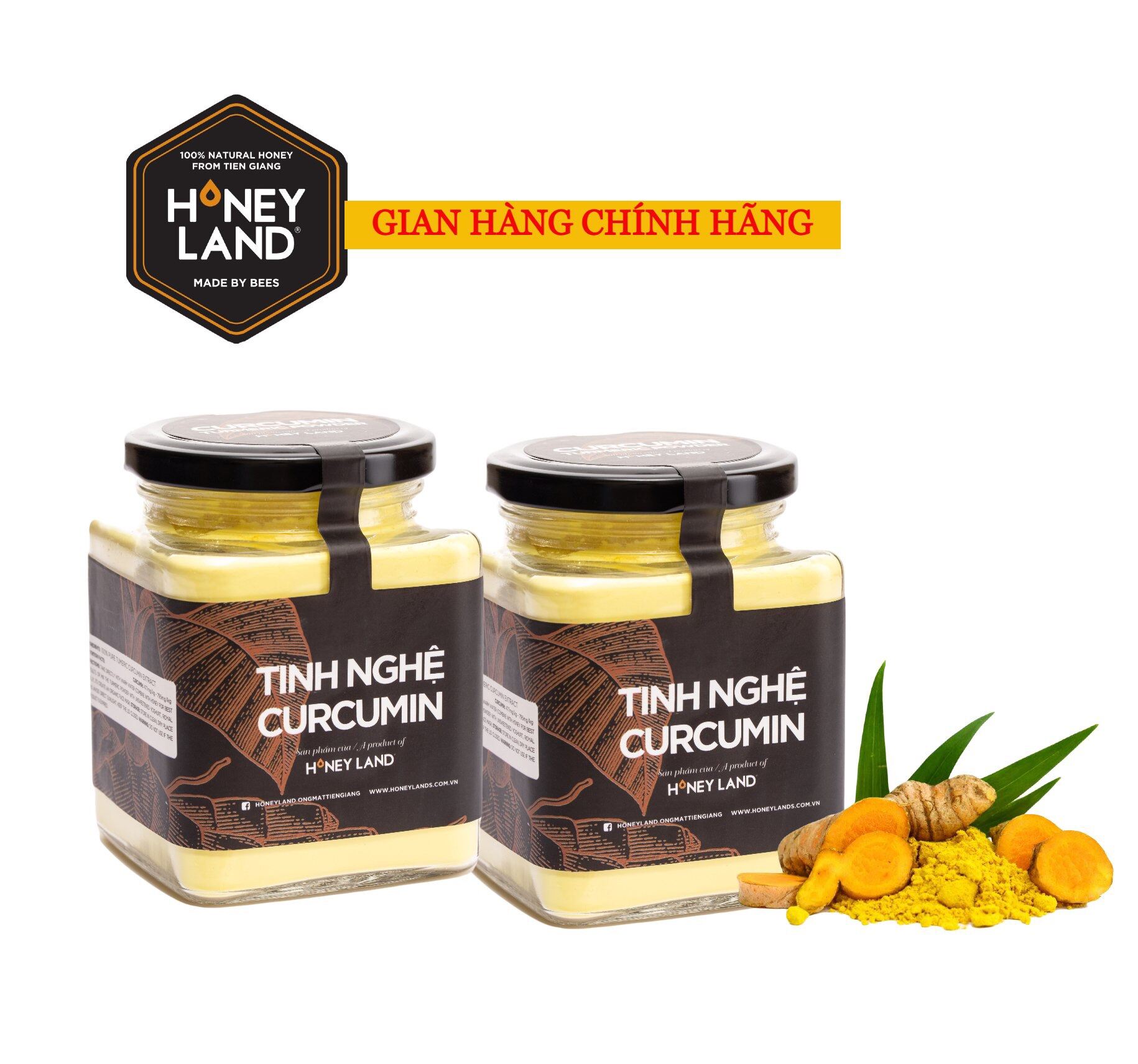 [Hcm]Tinh Nghệ Curcumin Nguyên Chất 2 Hũ 200G Honeyland