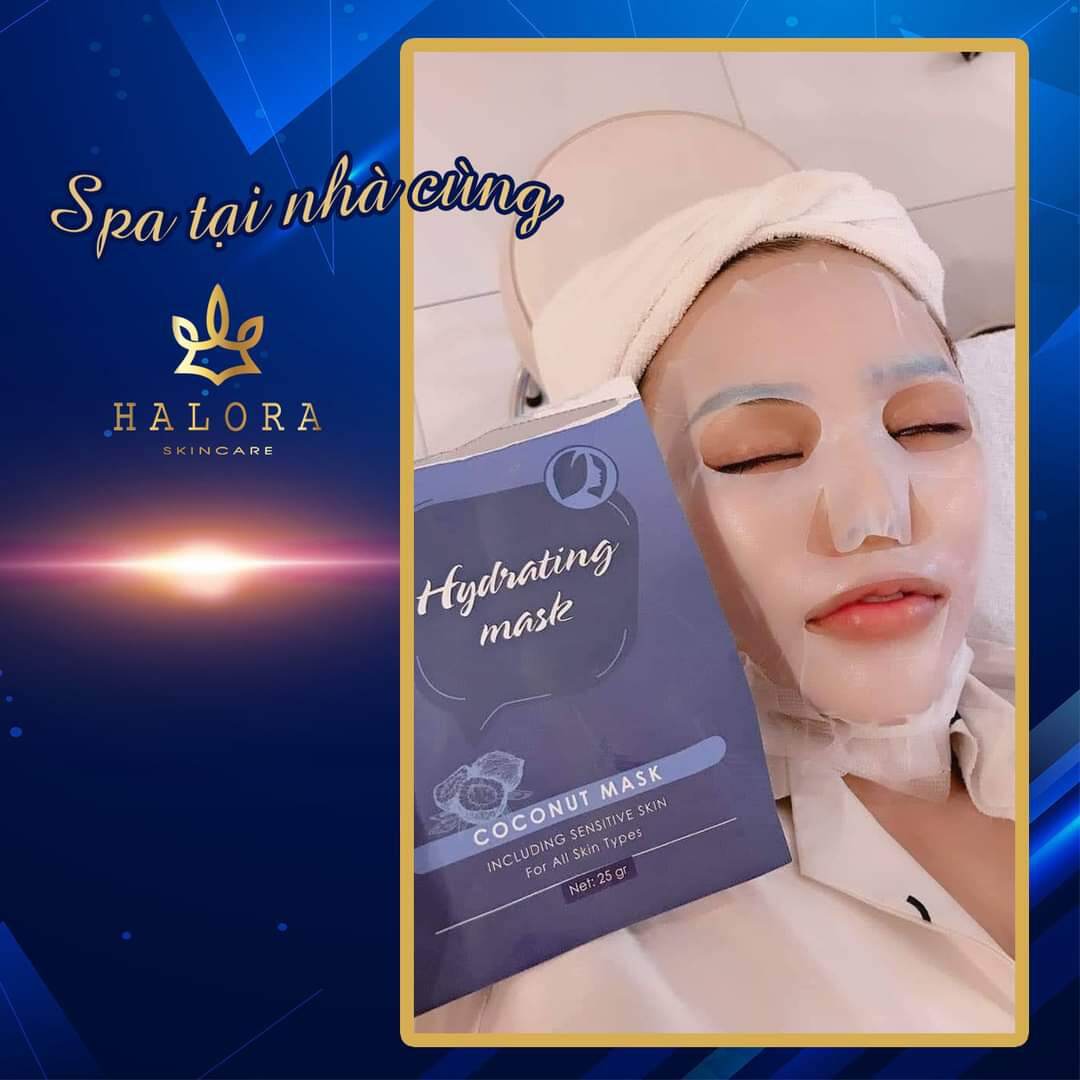 Mặt Nạ Dừa Dưỡng Ẩm Halora ( 1 Hộp gồm 3 miếng )