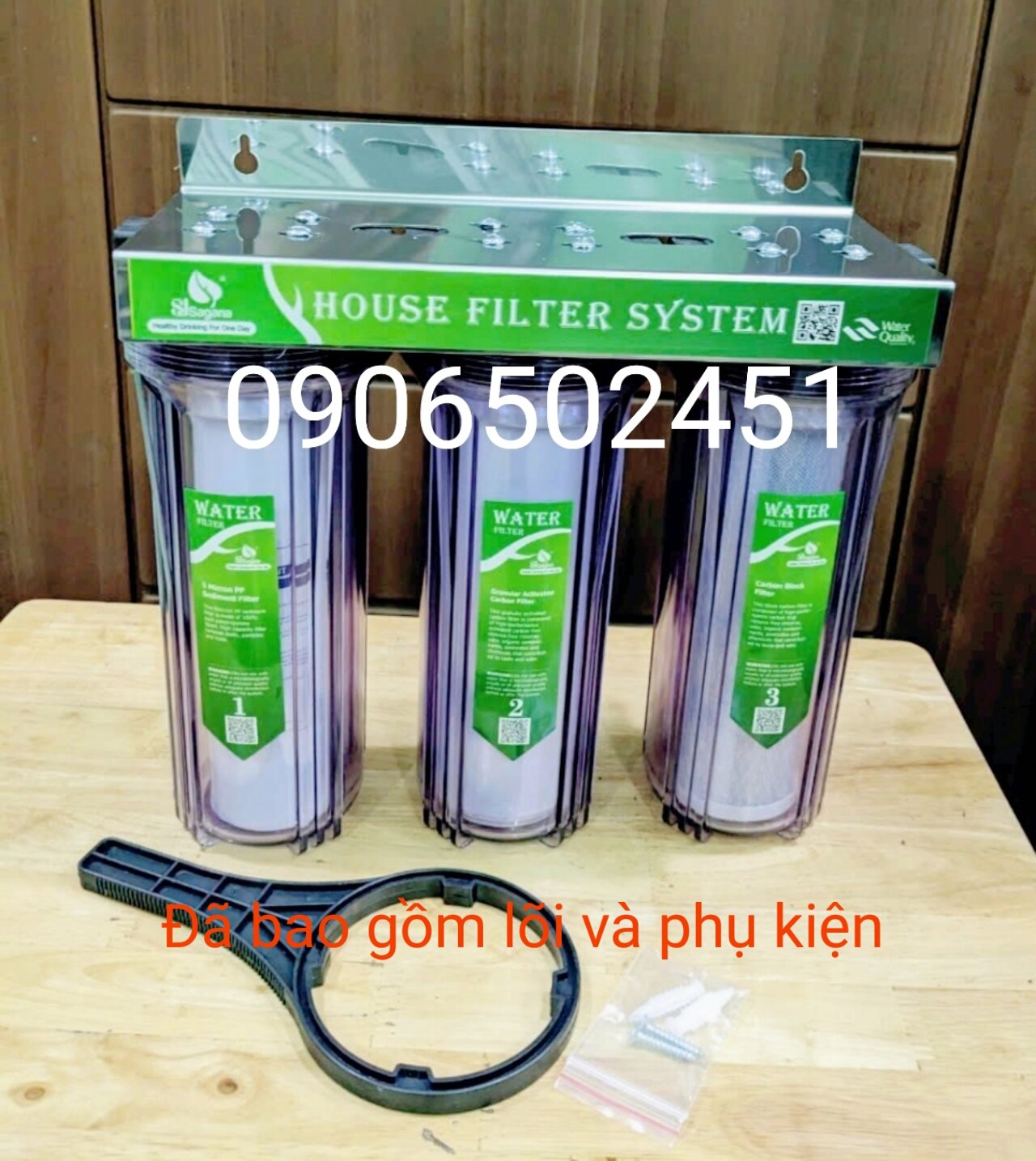 [HCM]Bộ lọc nước sinh hoạt - lọc thô đầu nguồn 3 cấp ly 10 inch