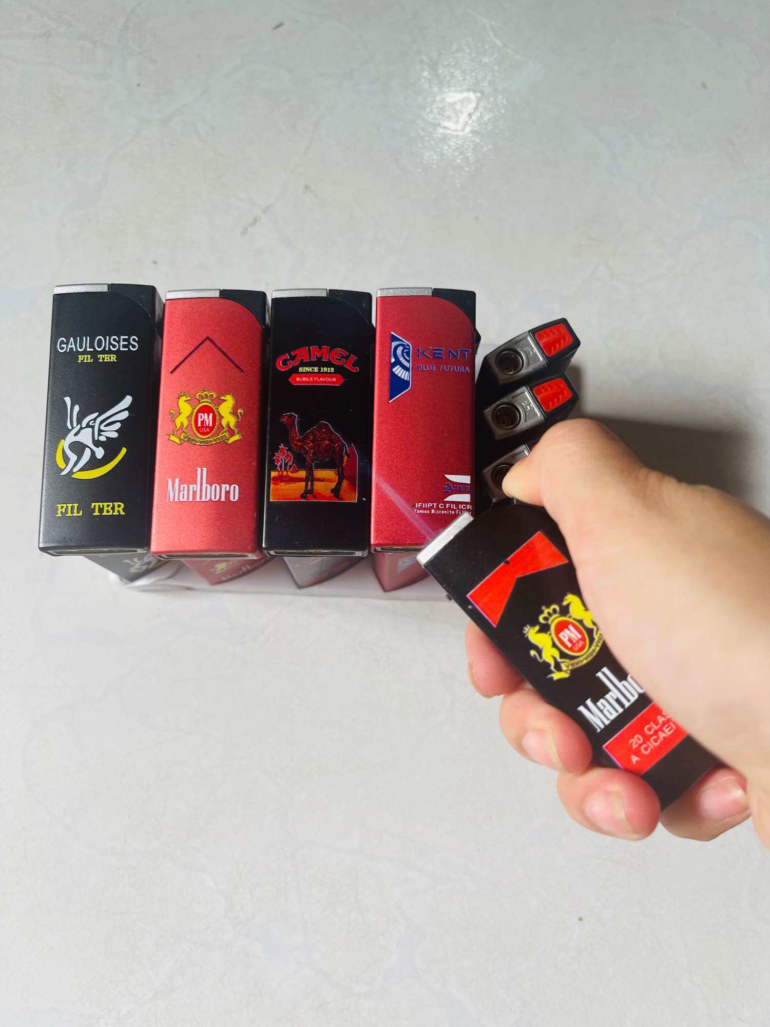 Combo 5cái Hột quẹt bật lửa khò tia xanh chống gió A30 vỏ kim loại