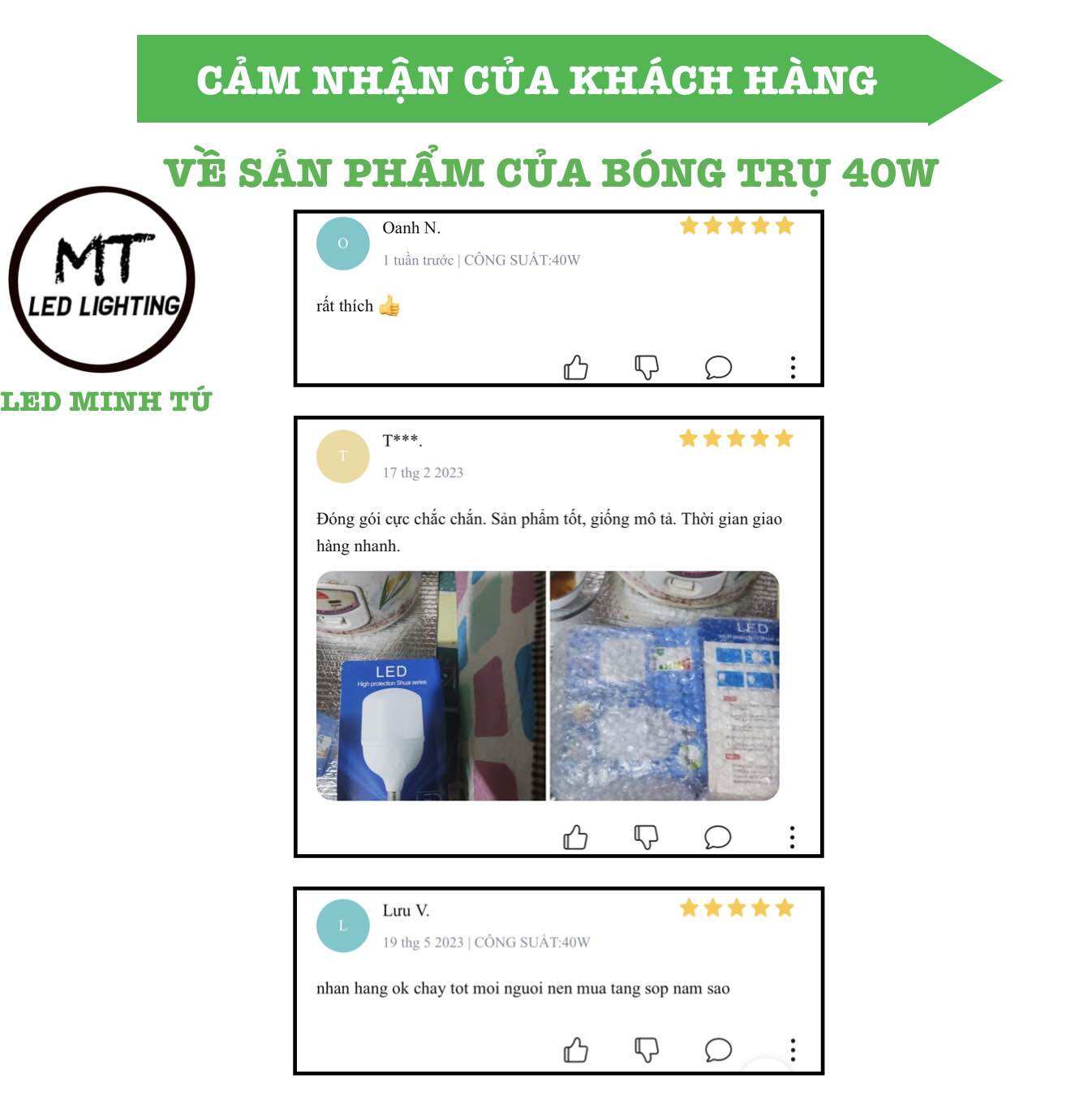 COMBO 4 CÁI BÓNG ĐÈN LED TRỤ 40W