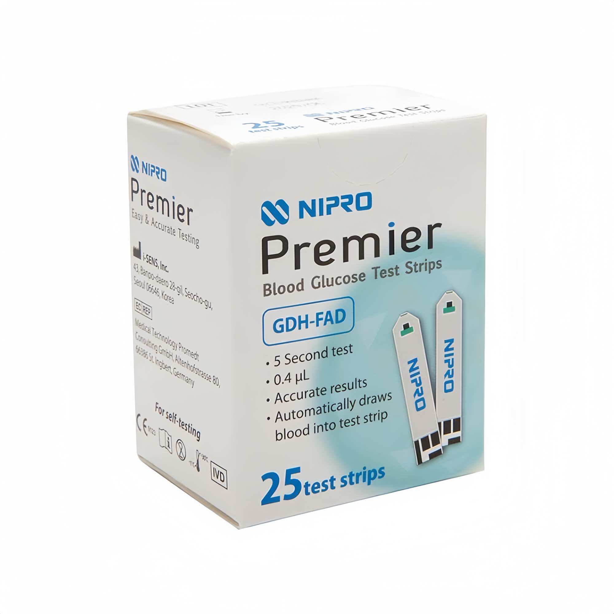 Que thử đường huyết Nipro Premier (Hộp 25 que) Date 10/2025