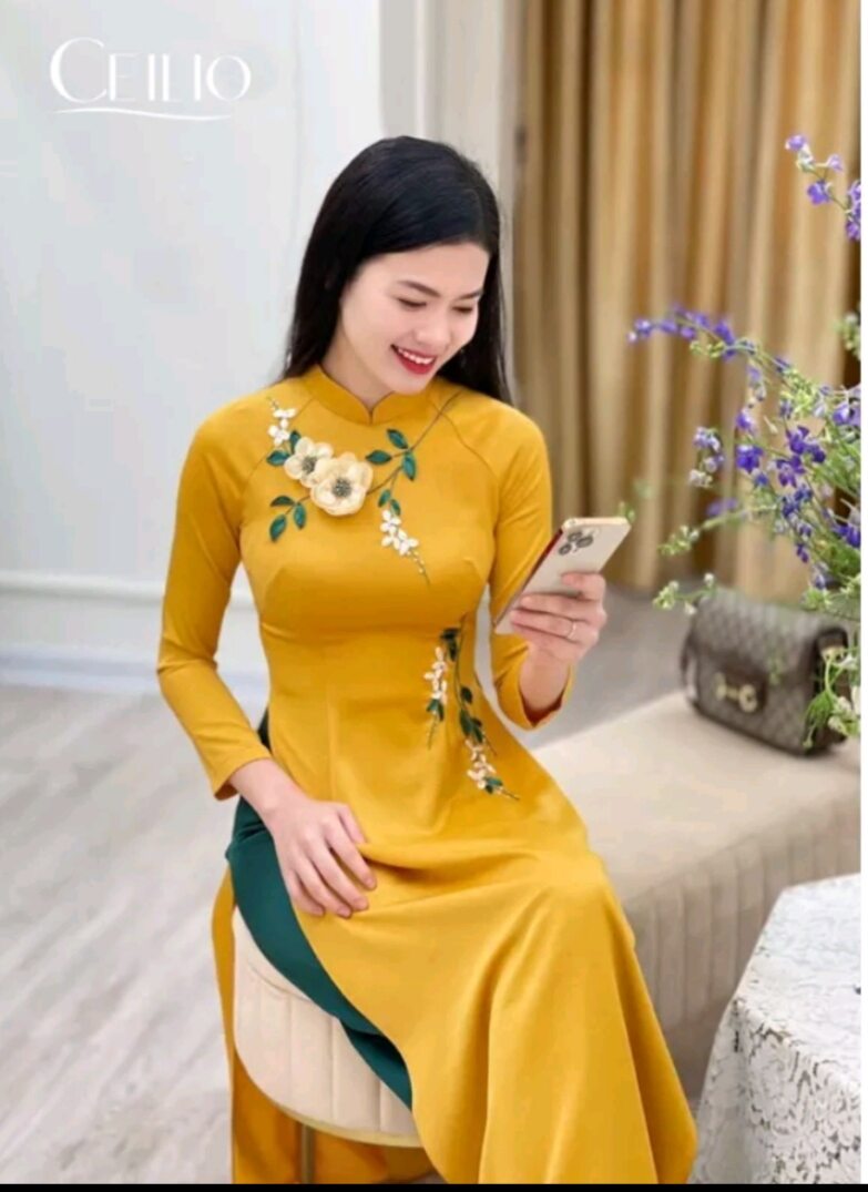 siêu phẩm Áo Dài lụa mỹ kết hoa
