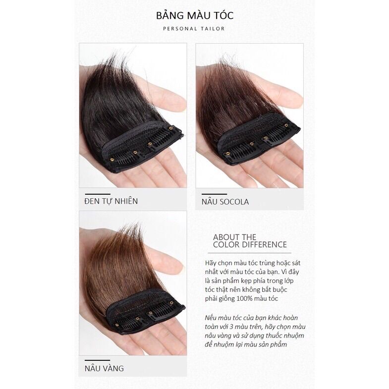 Độn Phồng Chân Tóc Tóc Thật, Kẹp Phím Độn Phồng Tóc Cao Cấp