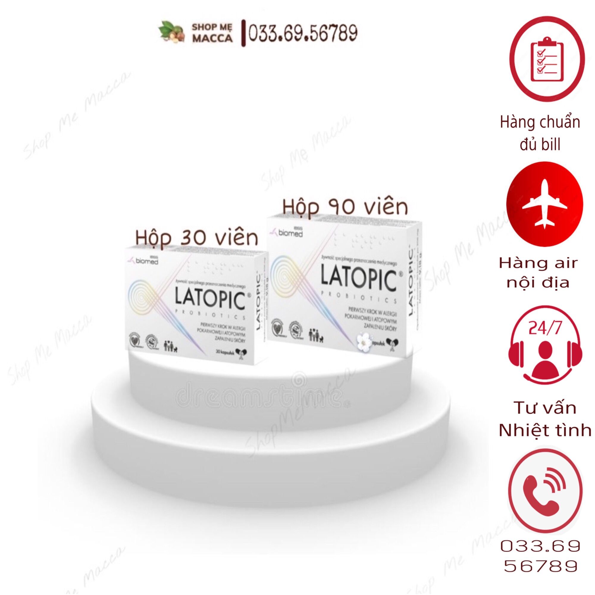 Men Latopic cho b.é dudb, bdn,vdcd…. Hộp 30 viên và 90 viên