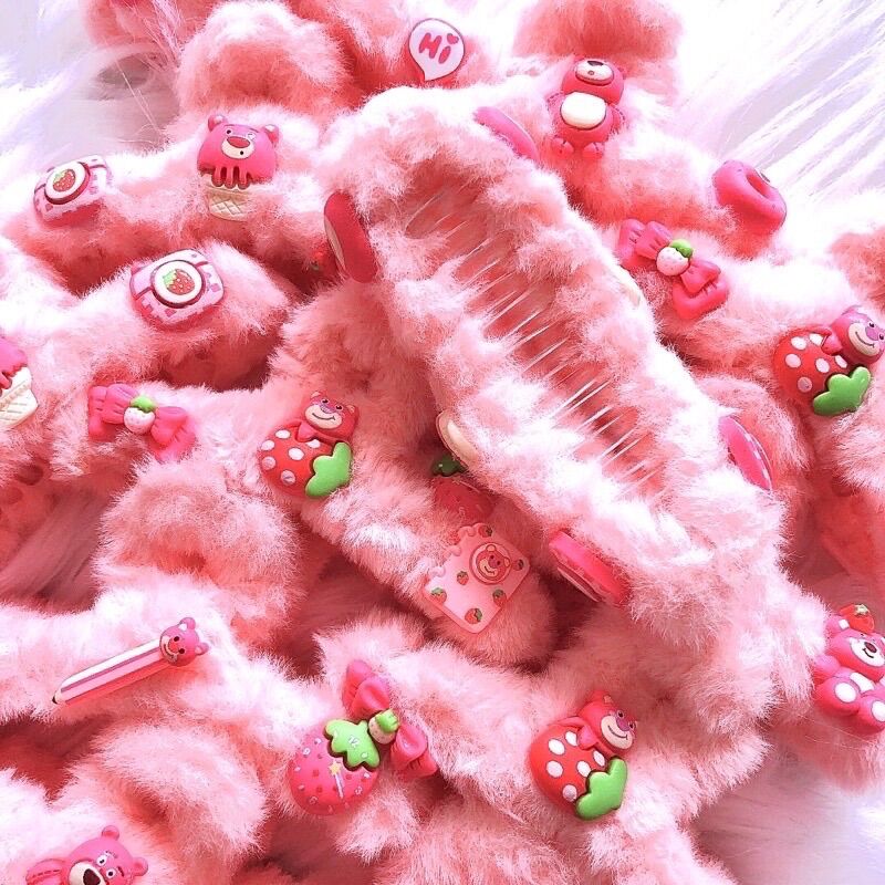KẸP TÓC CÀNG CUA BÔNG GẤU DÂU LOTSO (ngẫu nhiên)