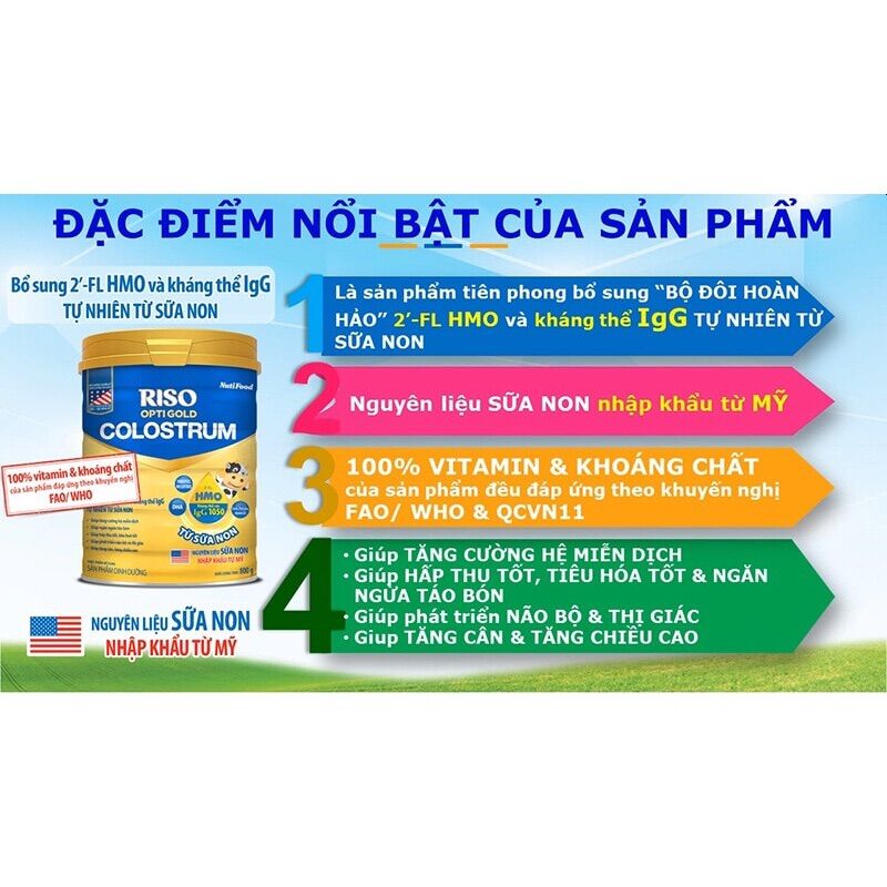 Sữa Non Riso Colostrum 2+ 800g - Cho Bé Từ 2 tuổi trở lên