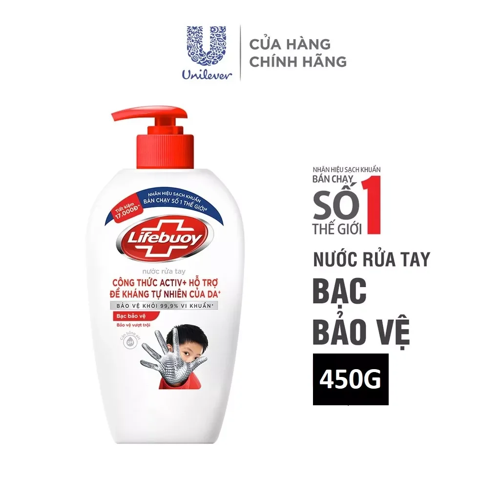 Nước rửa tay lifebuoy diệt khuẩn 450ml
