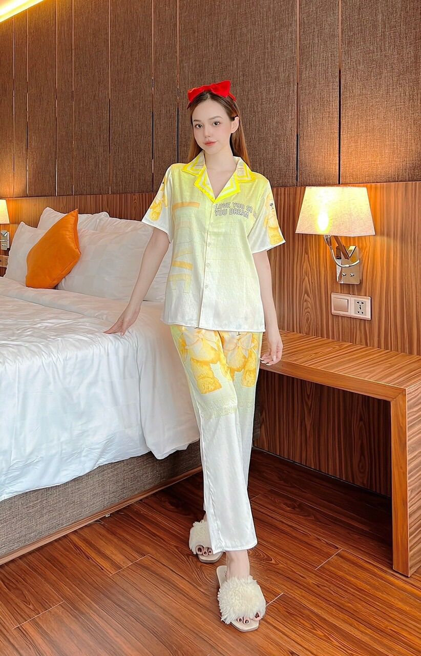 Đồ Bộ pyjama tằm xước ánh kim TK 2CE