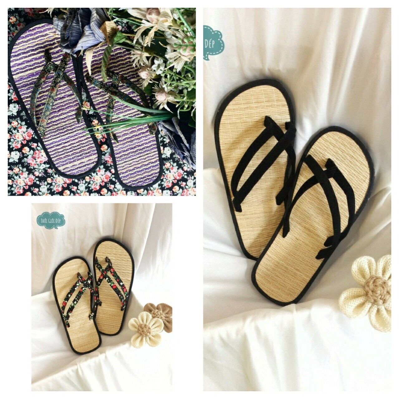 dép trong nhà , dép đi biển, dép chiếu cói, dép chiếu