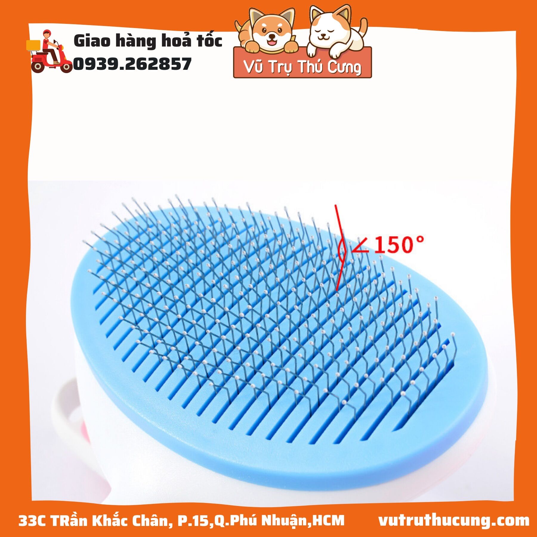 Lược chải lông chó mèo có nút bấm
