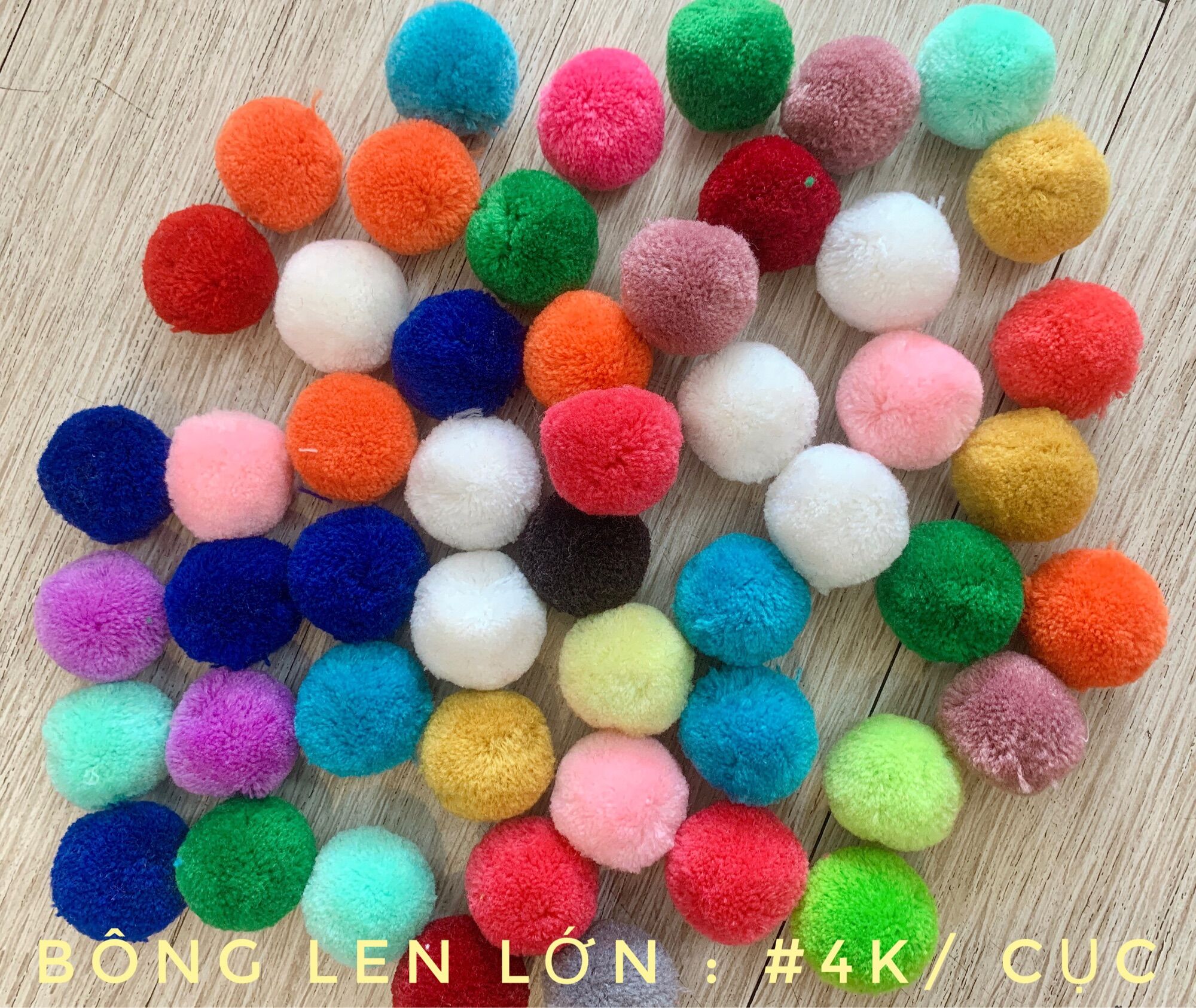 Combo cục bông pompom đủ màu đủ size