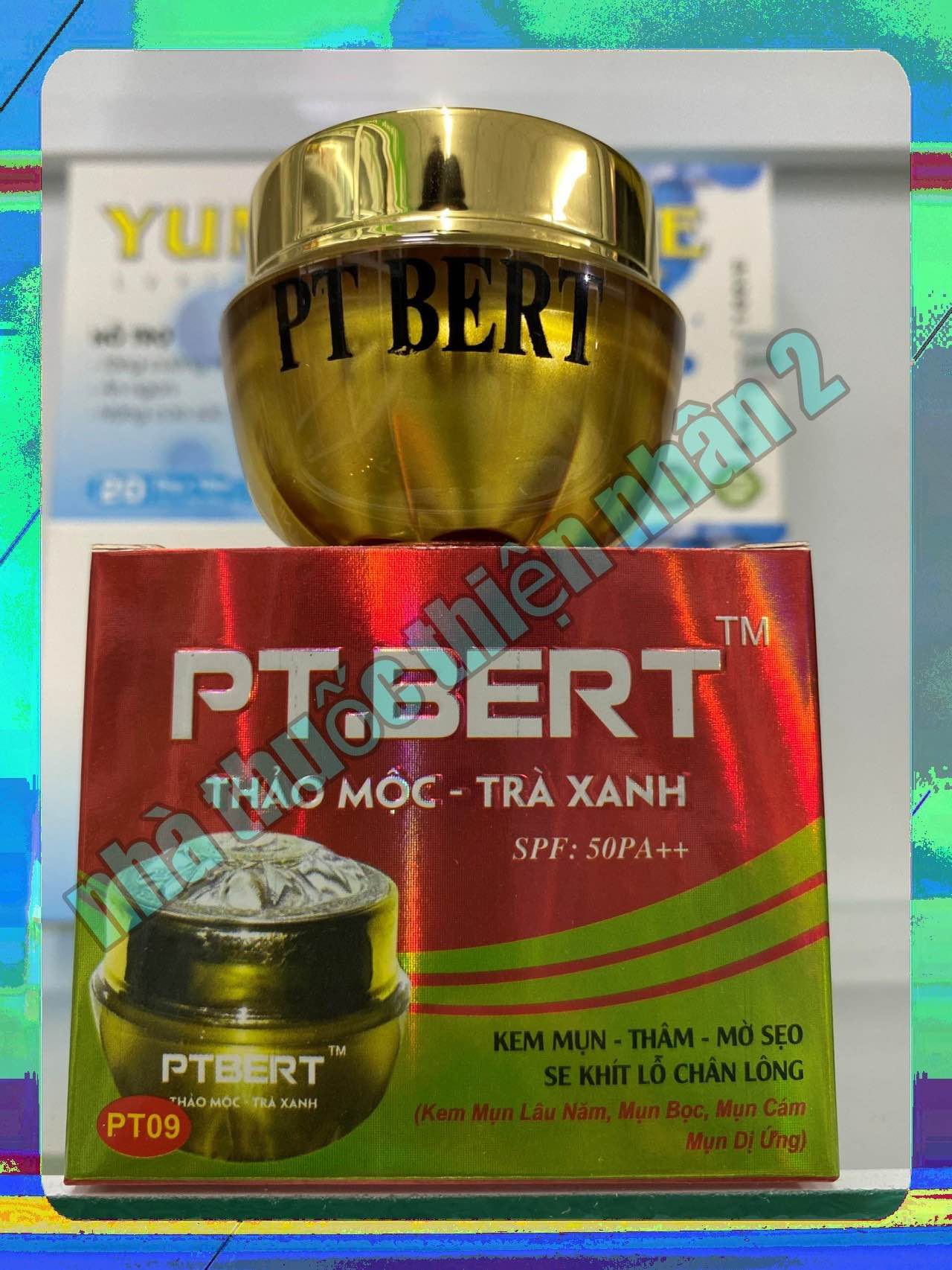 kem mụn, thâm mờ sẹo, pt bert thảo mộc trà xanh ( hộp 10g, 15g, 20g, 25g )