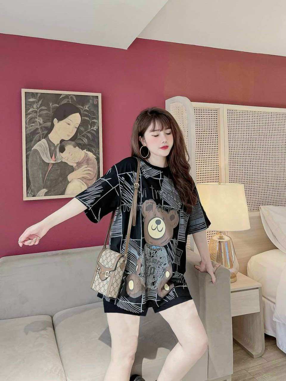 SÉT BỘ SHORT COTTON THUN LẠNH PHỐI HOẠ TIẾT 3D