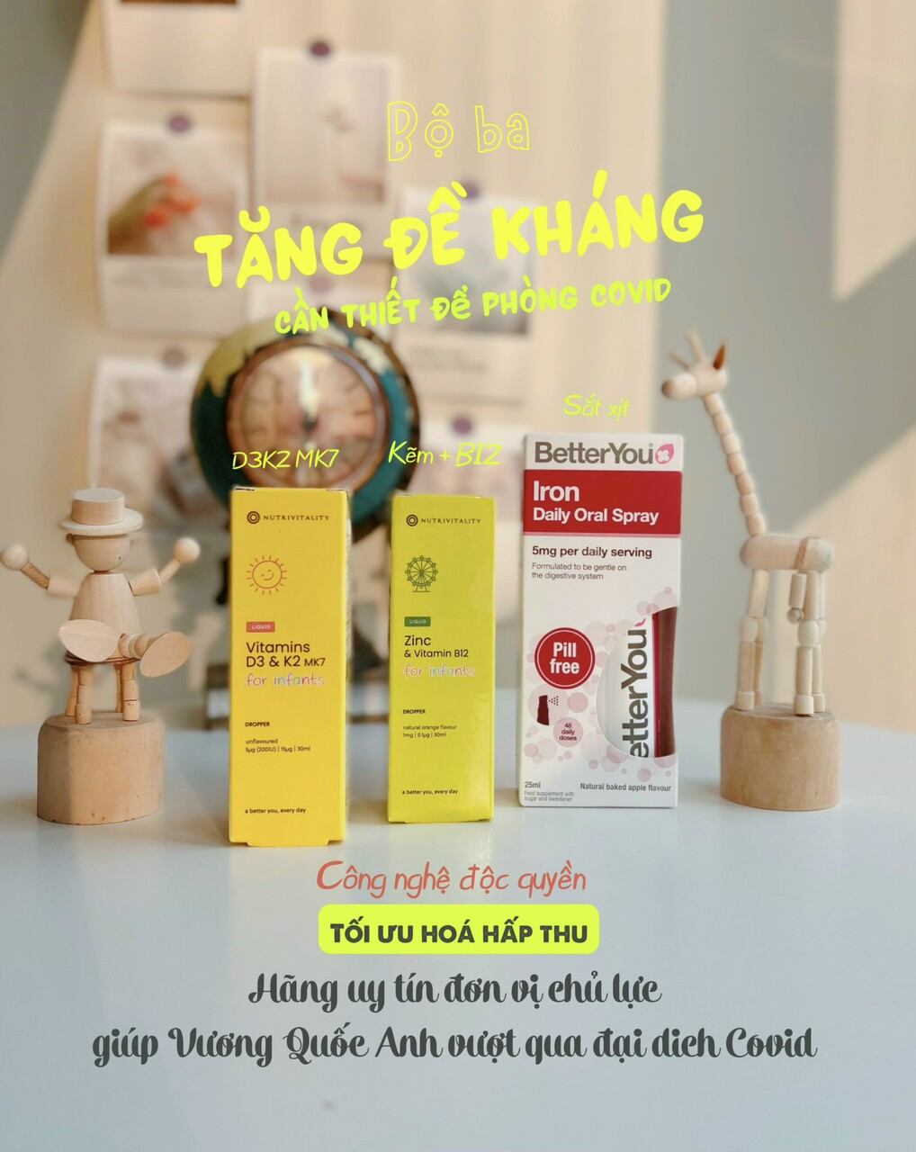 Vitamin D3K2 Anh Quốc Nutrivitality