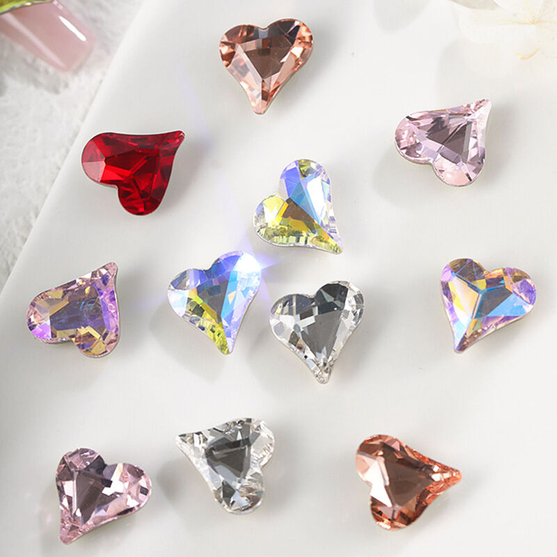 Đá khối nail k9 -hình tim size 12*13mm