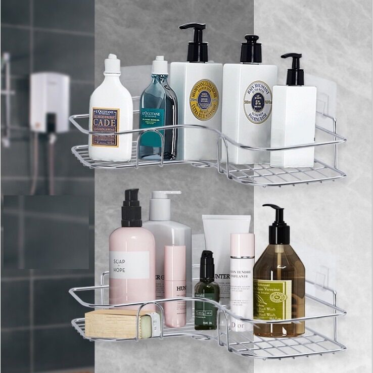 Kệ góc inox dán tường kèm miếng dán cực chắc