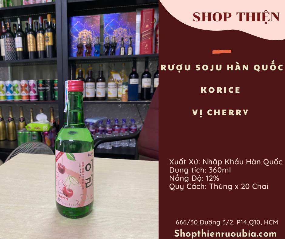 Soju Hàn Quốc KORICE 360ml-Vị Cherry