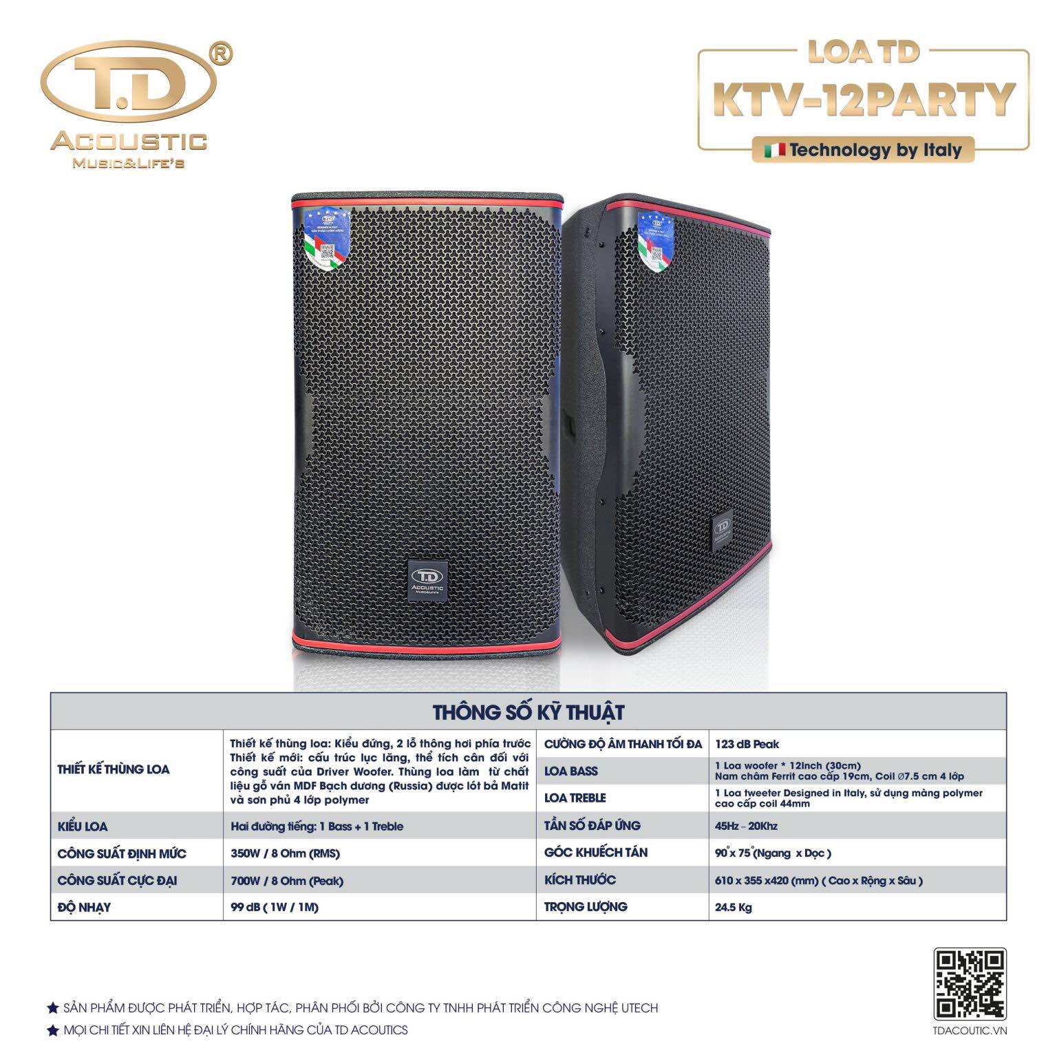 LOA CHUYÊN NGHIỆP KTV-12PARTY Sản phẩm chính hãng 100% TD Acoustic