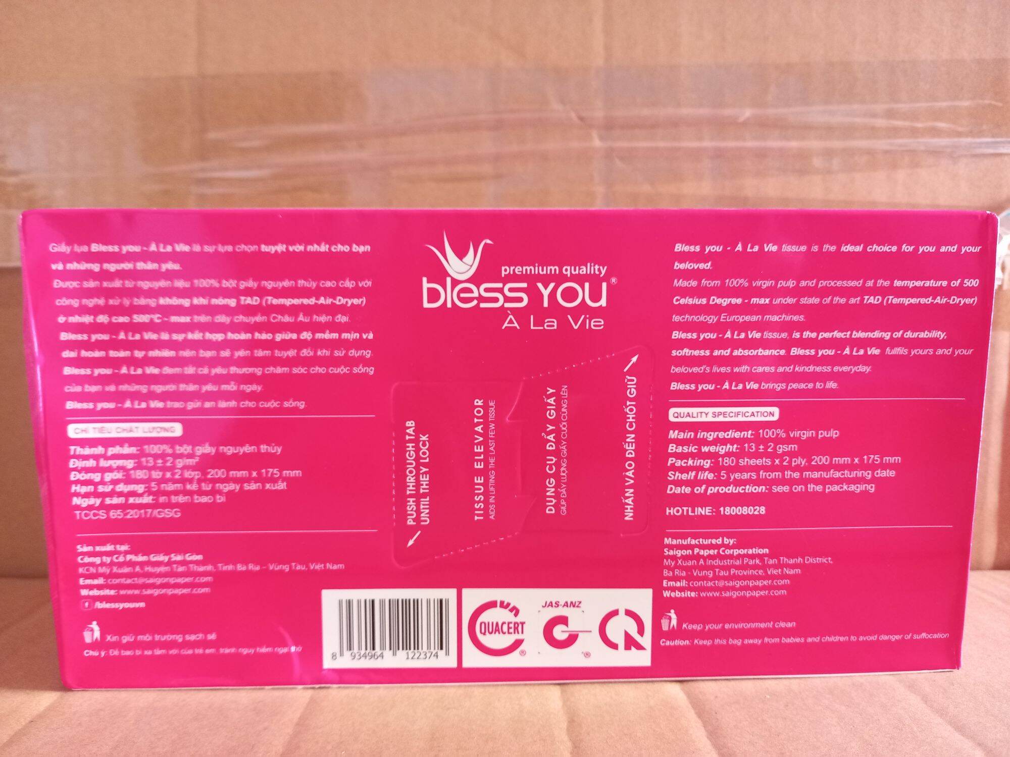 Giấy Lụa Hộp Cao Cấp Bless You 180 Tờ 2 Lớp.
