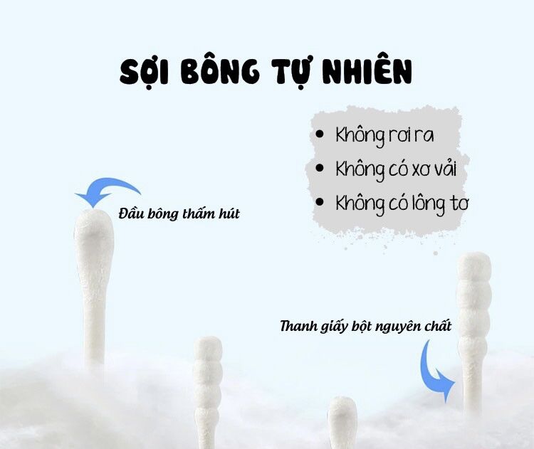Hộp 200 tăm bông Misuta cho bé