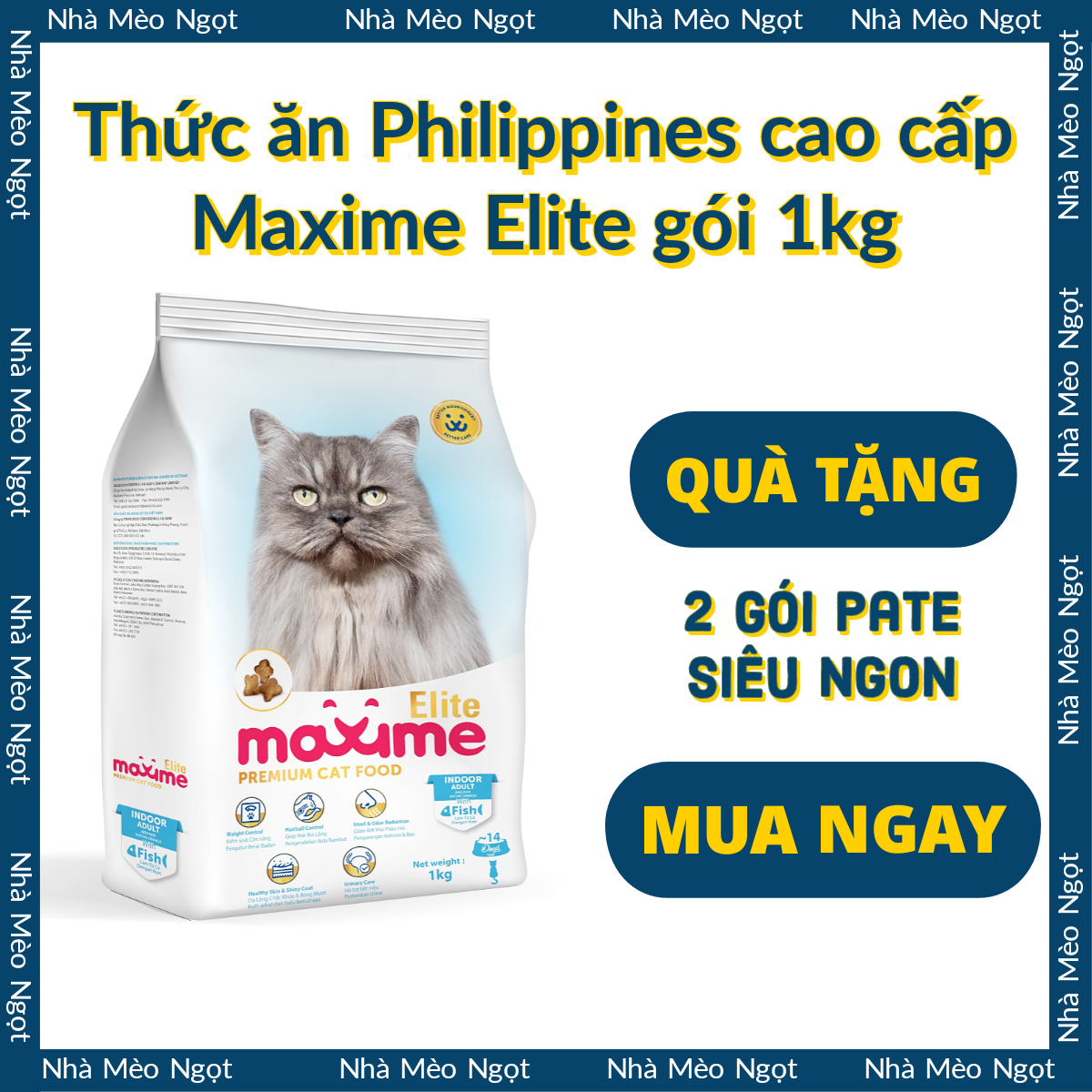 Hạt Maxime Elite 1kg - Thức ăn mèo trưởng thành