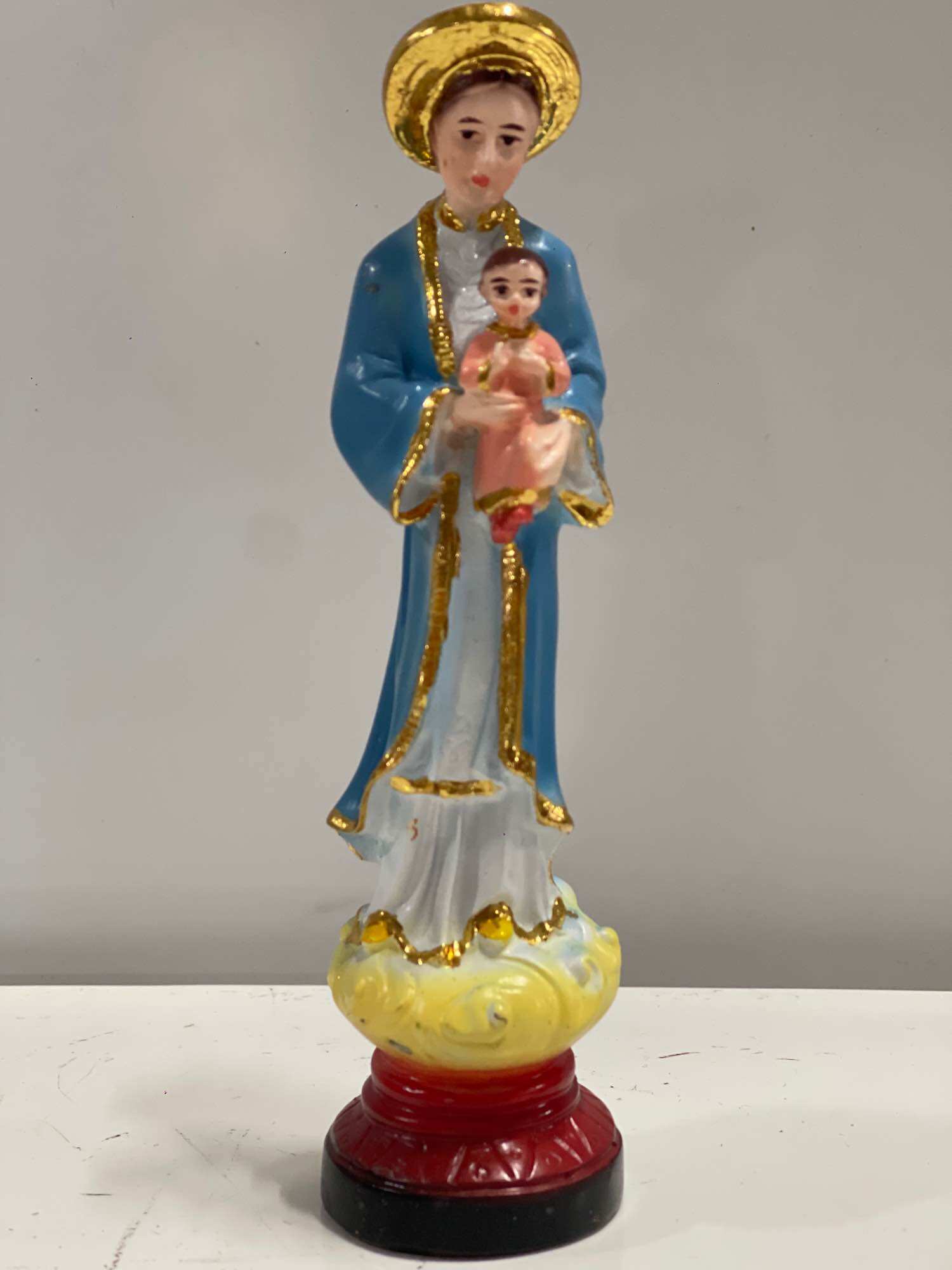 Mẹ la vang 15cm thiếp vàng - tượng thờ công giáo phanxico xavie.